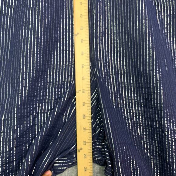 NEW $99 Lane Bryant SIZE 24 Blue Silver Striped V-Neck Sleeveless Jumpsuit - Picture 7 of 12